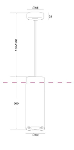 Подвесной светильник Maytoni Technical Focus Design P038PL-01B