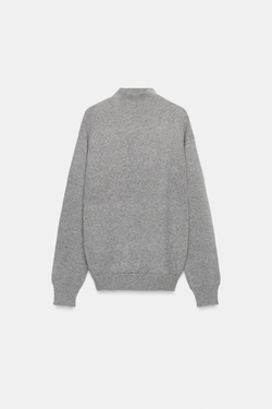 ZARA СВИТЕР СО СКЛАДКАМИ, СЕРЫЙ
