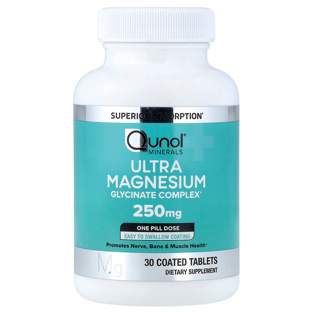 Qunol, Ultra Magnesium, 250 мг, 30 таблеток, покрытых оболочкой