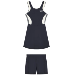 Теннисное платье EA7 Woman Jersey - black/butter/asphalt
