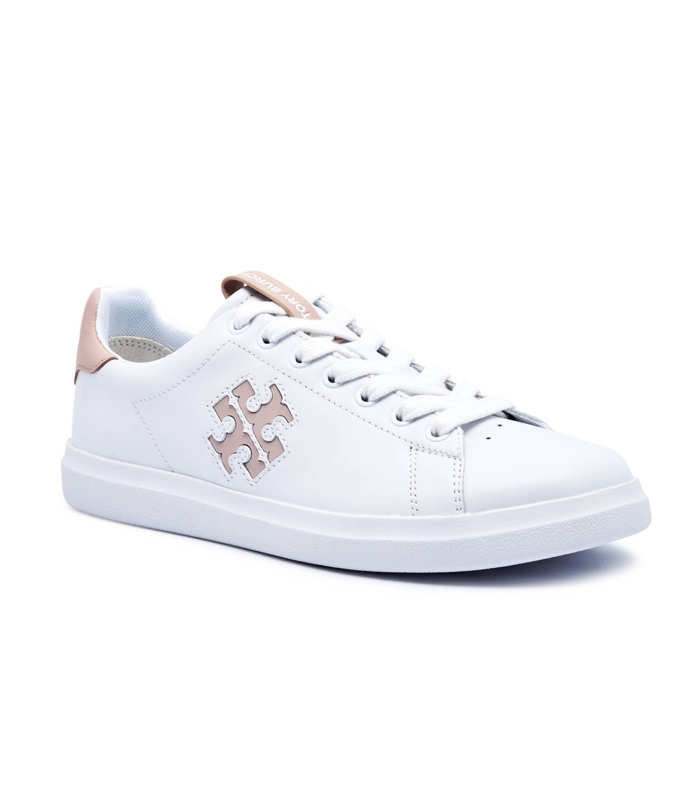 Кожаные кроссовки double t howell court TORY BURCH - белый(149728)