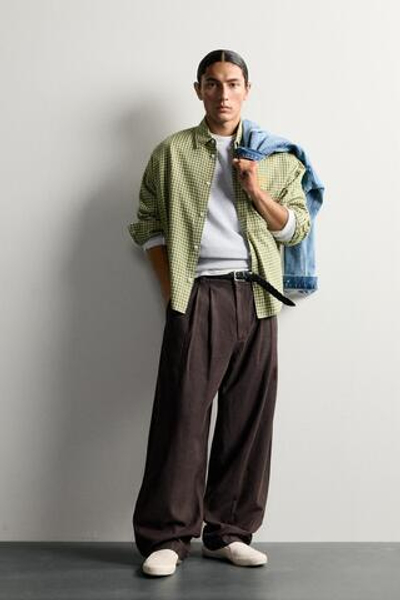 РУБАШКА В КЛЕТКУ С ВЫШИВКОЙ — ZARA