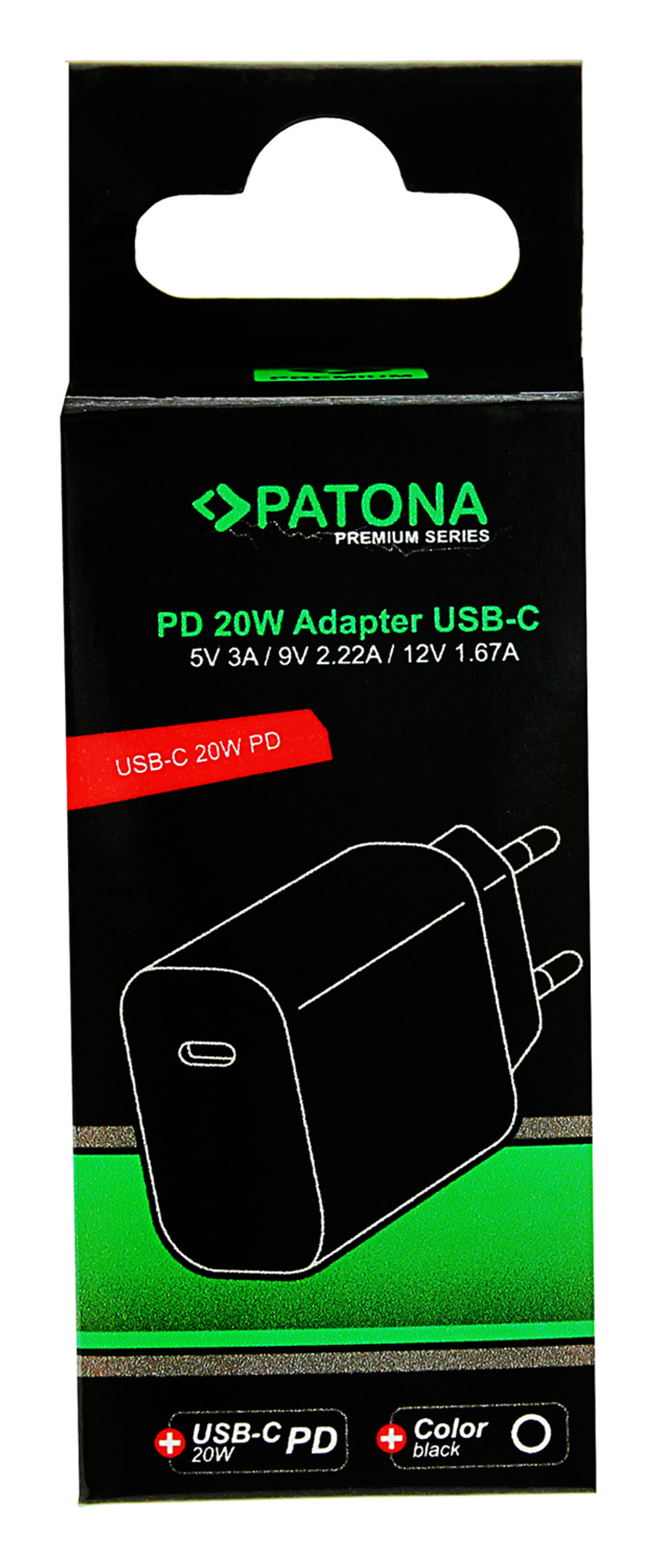 Сетевое зарядное устройство Patona Premium PD20W ADAPTER 1xUSB-C