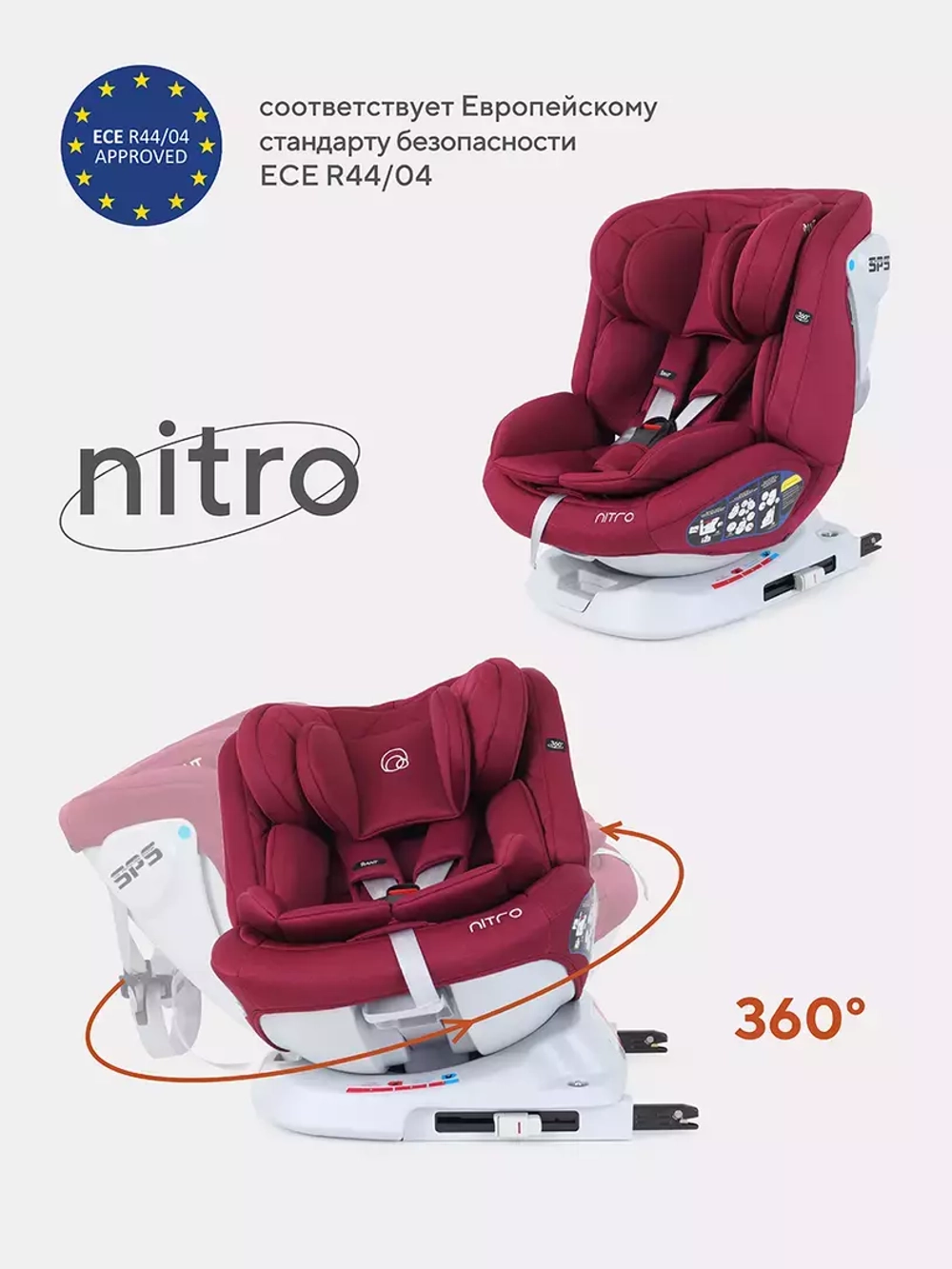 Автокресло Rant Nitro isofix 0/1/2/3 (0-36кг) Red