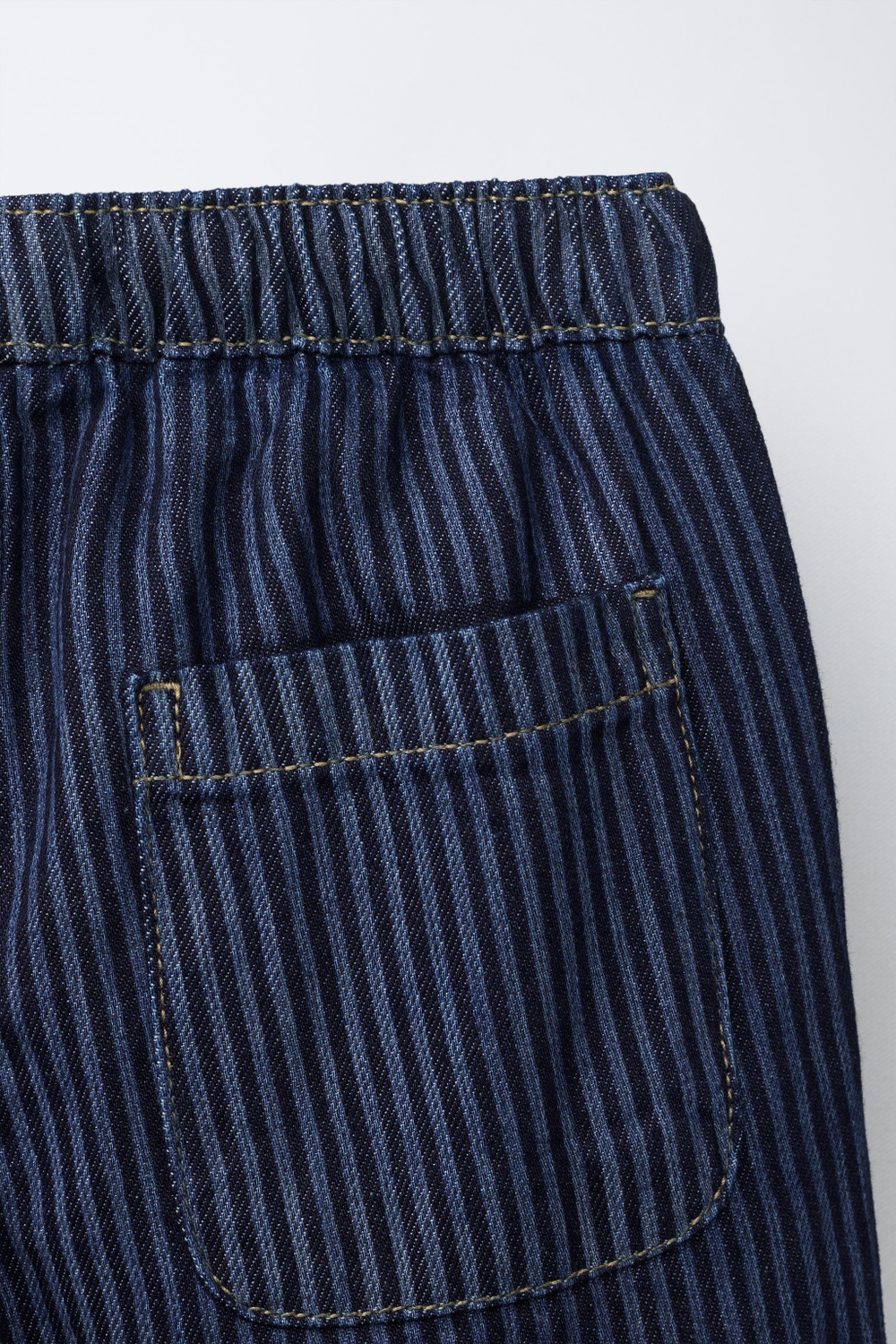 ZARA БРЮКИ BAGGY ИЗ САРЖИ, ПОЛОСКИ