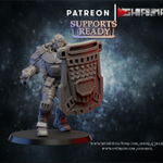 Adeptus Arbites Имперский арбитр №2 с дубиной и щитом миниатюра для dnd, днд, pathfinder, фентези, Настольная игра, НРИ, Варгейм, РПГ