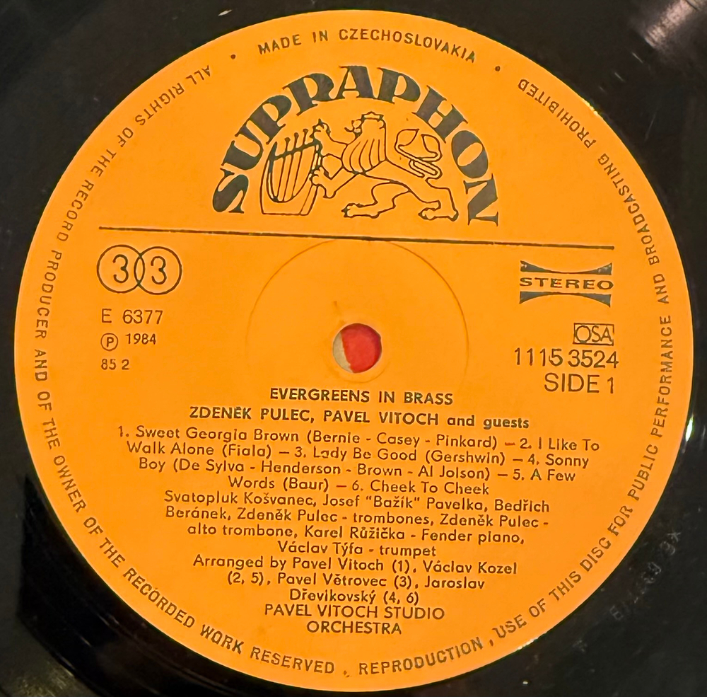 Виниловая пластинка Zdenek Pulec, Pavel Vitoch & Comp.– V Plechovem Baleni - Evergreens In Brass LP