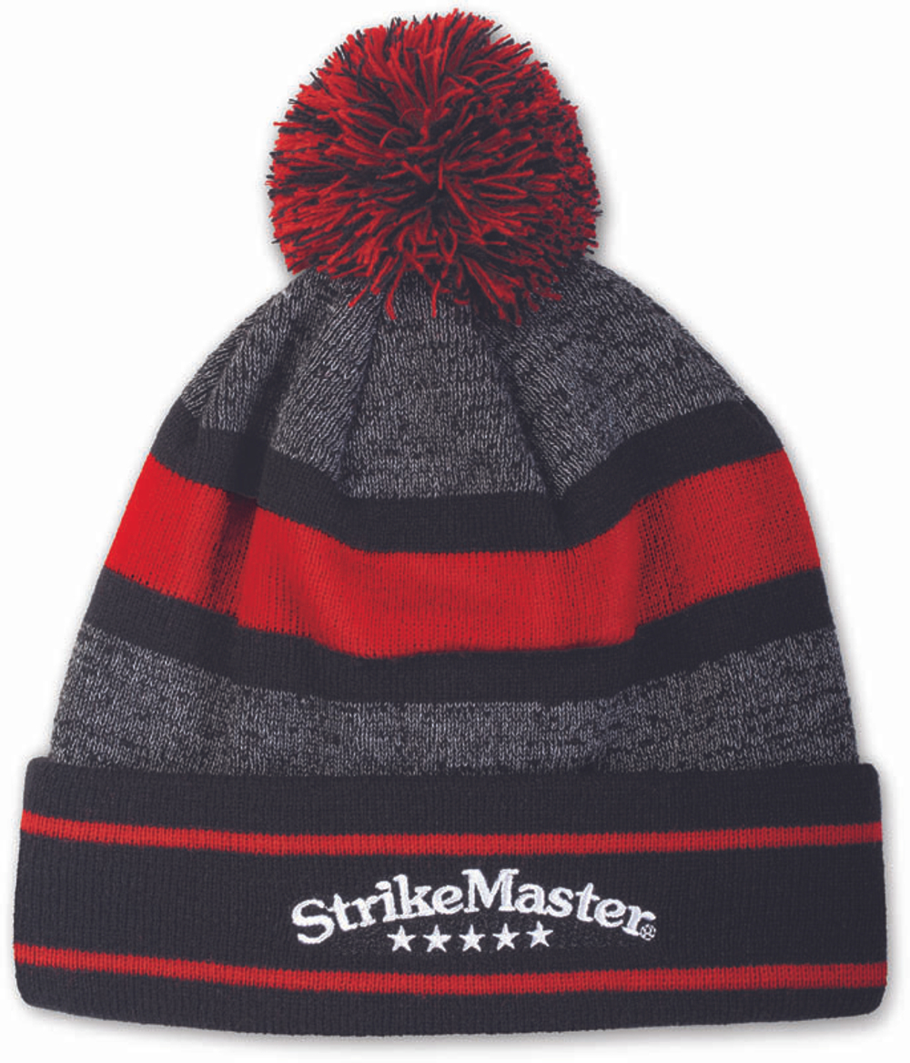 Шапка с помпоном STRIKEMASTER - Black Red