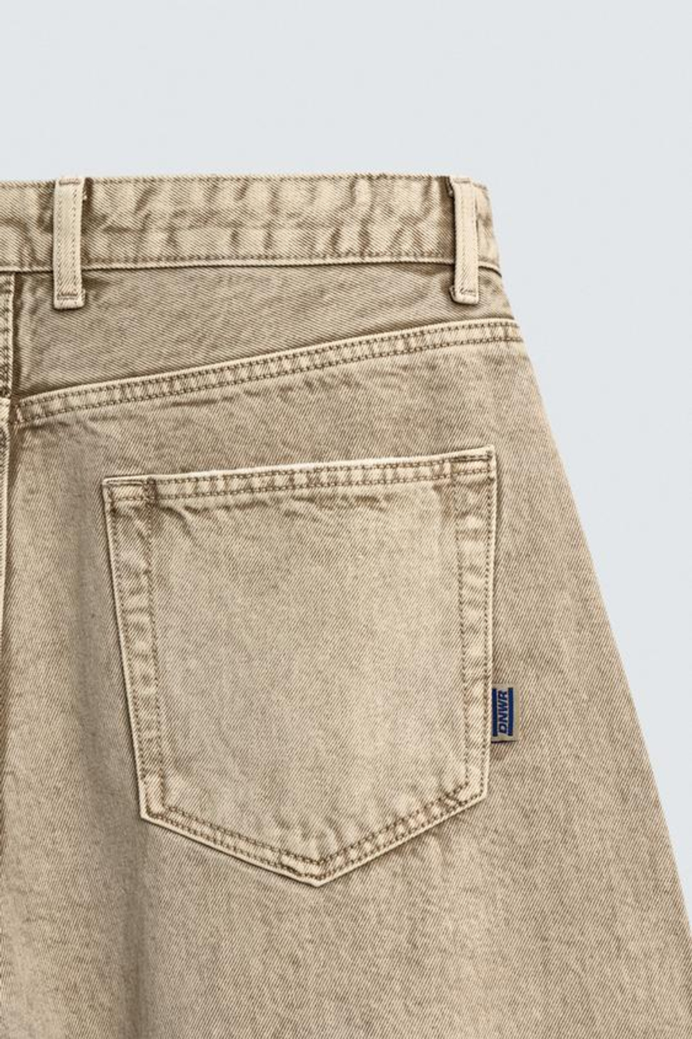 ZARA БРЮКИ BARREL FIT С ЭФФЕКТОМ ПОТЕРТОСТИ, ПЕСОЧНЫЙ