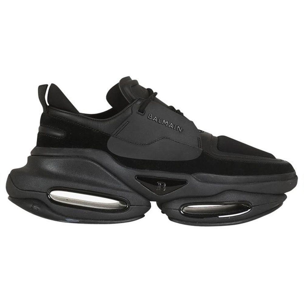 BALMAIN B Bold Cow Leather Casual Abrasion Resistant Low top Fashion Athletic Shoes Men"s Black