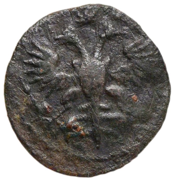 Полушка 1721 Петр I без обозначения монетного двора, год цифрами VF