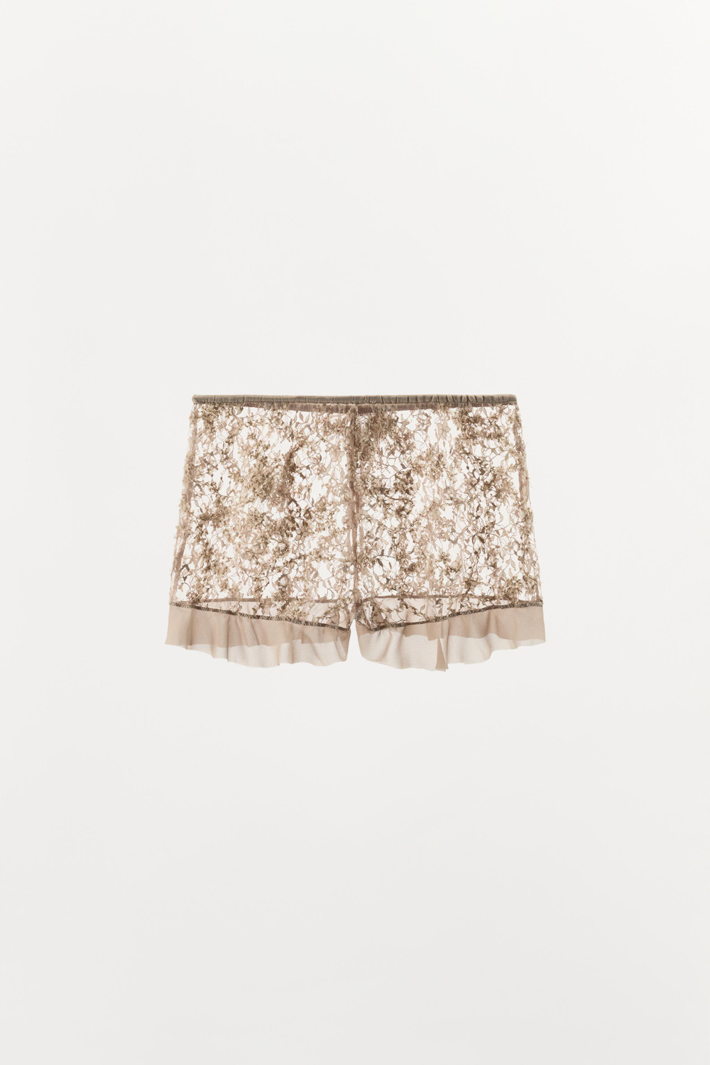 КРУЖЕВНЫЕ ШОРТЫ С ОБОРКАМИ — ZARA
