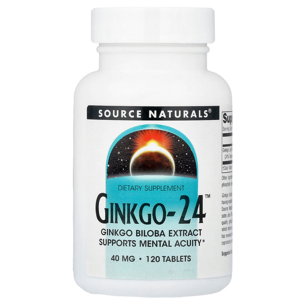 Source Naturals, Ginkgo-24™, 40 мг, 120 таблеток