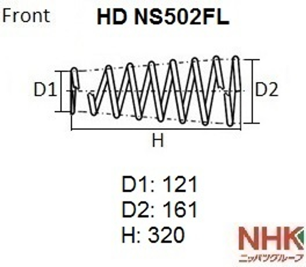 Пружина подвески усиленная NHK HEAVY DUTY (HD) HDNS502FL
