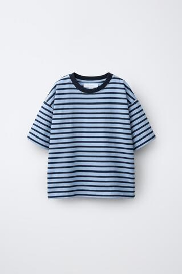 ZARA ФУТБОЛКА HEAVY WEIGHT В ПОЛОСКУ, ПОЛОСКИ