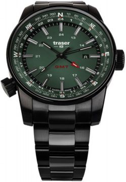 Швейцарские тактические часы Traser P68 Pathfinder Gmt Green 109525
