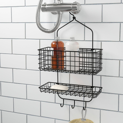 IKEA BLECKSJÖN  (ИКЕА БЛЕКШЁН)  -  Полка для душа, 2 яруса - чёрный 31x56 см