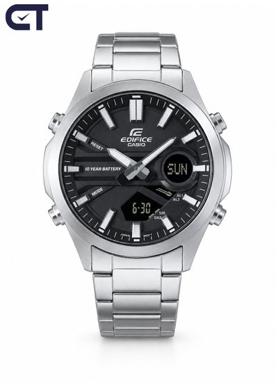 CASIO EFV-C120D-1A4DF EDIFICE мужские наручные часы — компактная аналогово-цифровая модель с 10-летней батареей