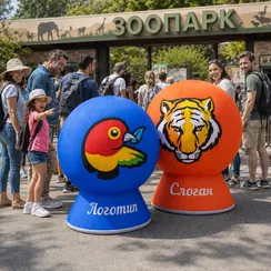 Рекламный шар на стойке