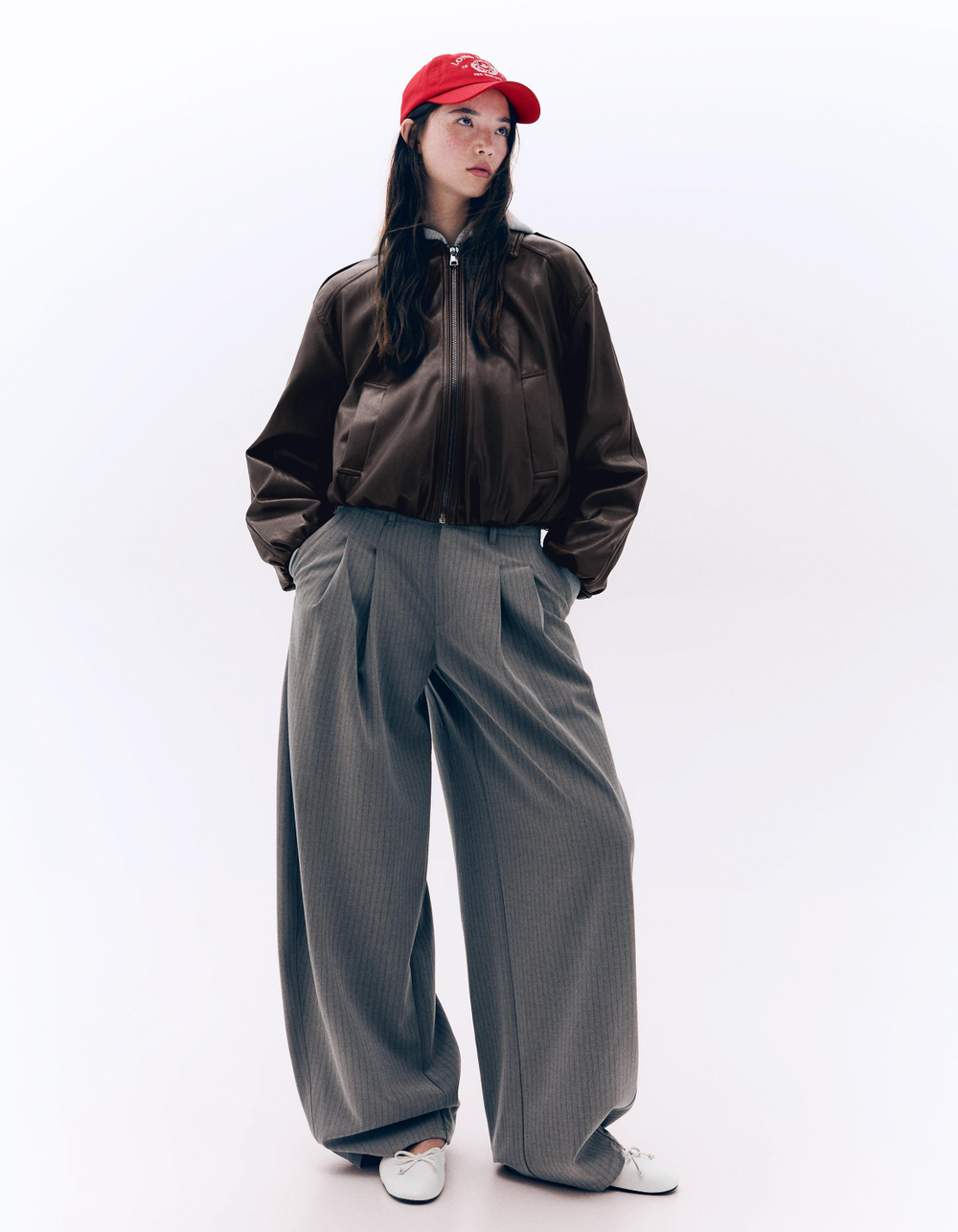 Женская куртка-пуховик из искусственной кожи - BERSHKA