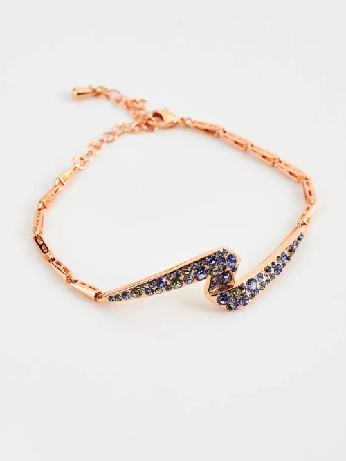 Браслет Молния с фиолетовыми кристаллами Swarovski