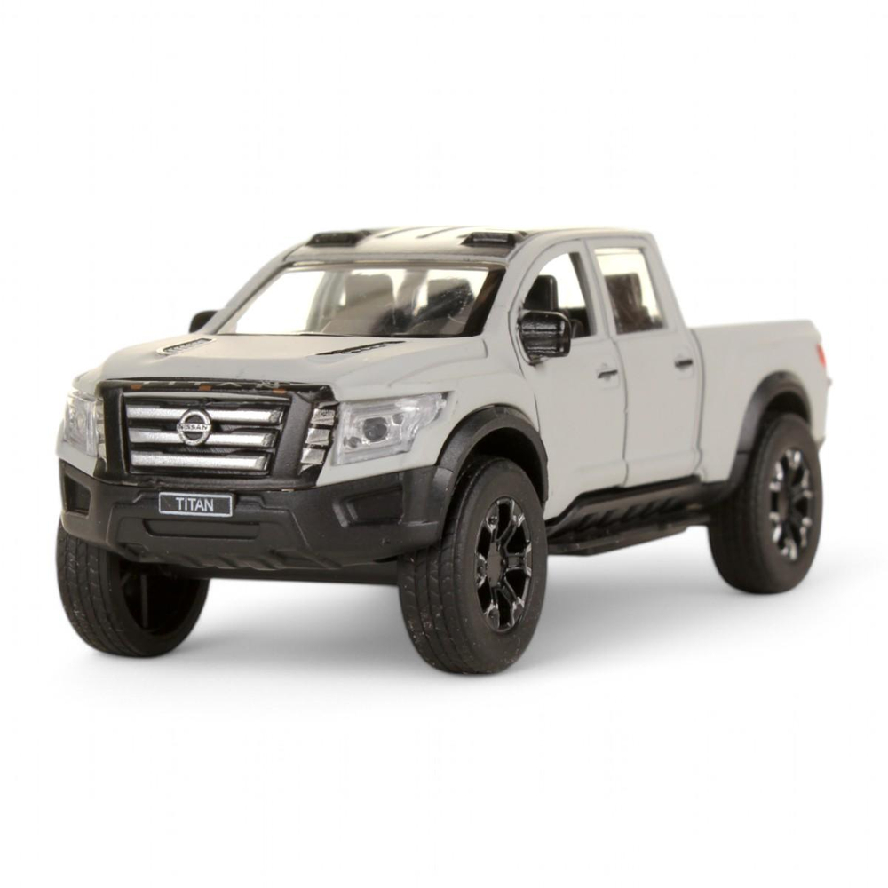 Модель ин. мет. "Nissan Titan Warrior. Полиция" 12,5см, дв, багаж, серый. TITAN-13MAT-GY (Технопарк)