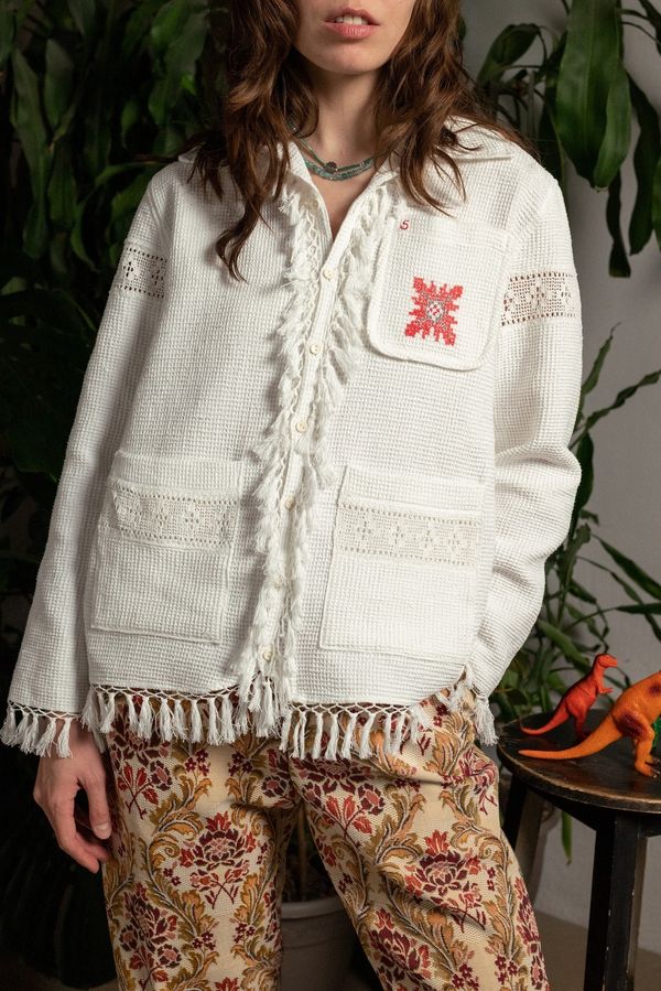 Рубашка Вафельная / Waffle Long Sleeve белая - фото 2
