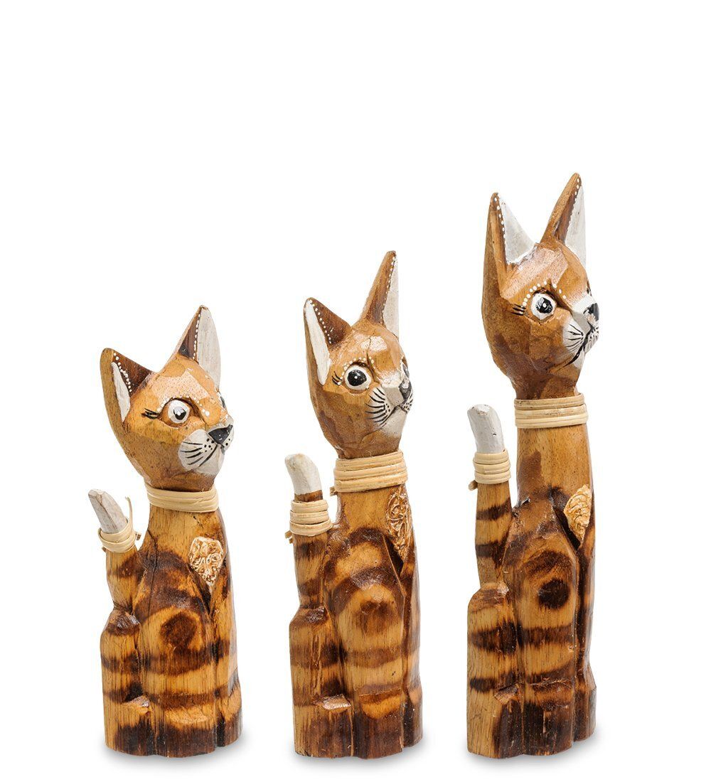 99-031 Фигурка «Кошка» н-р из трех 30,25,20 см (албезия, о.Бали)
