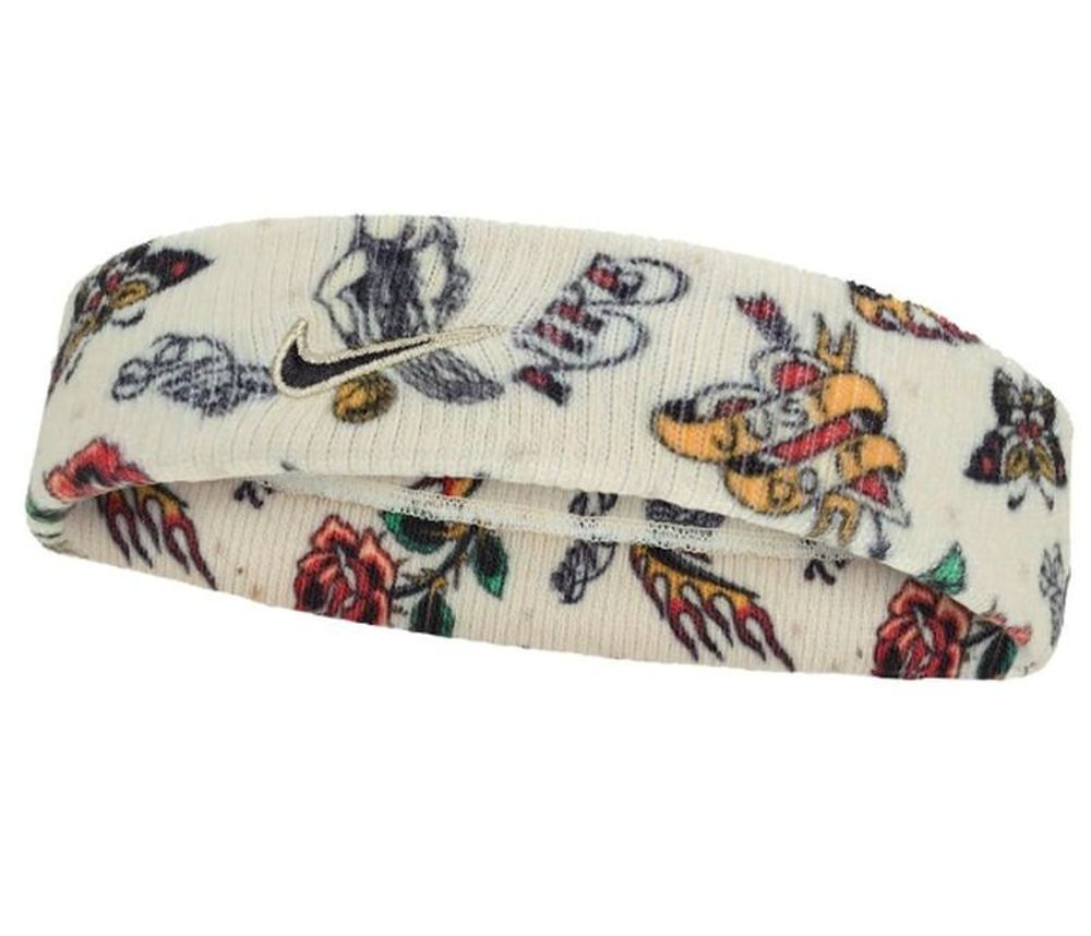 Повязка на голову теннисная Nike Swoosh Headband - light khaki/picante red/black