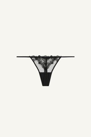 ZARA КРУЖЕВНЫЕ СТРИНГИ - LIMITED EDITION , ЧЕРНЫЙ