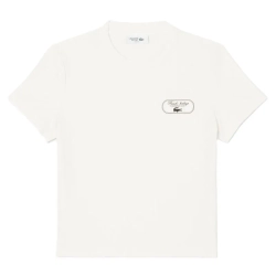 Женская теннисная футболка Lacoste Ultra Dry Tennis Heritage Badge - white