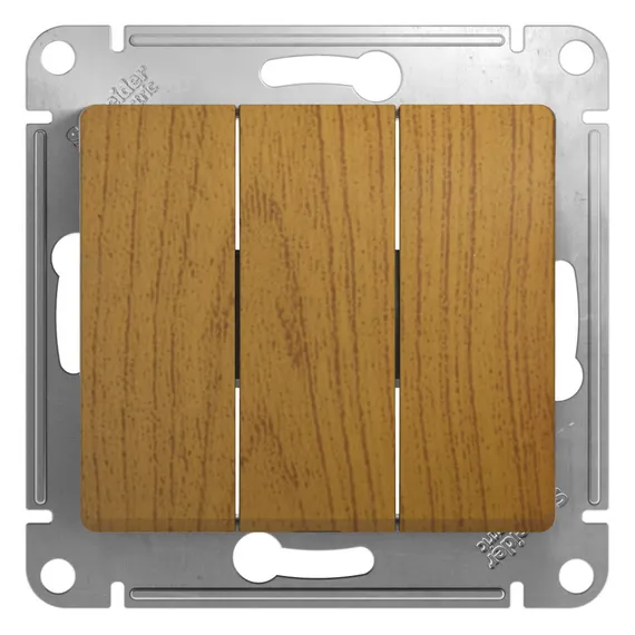 Выключатель трехклавишный Systeme Electric Glossa Дуб GSL000531