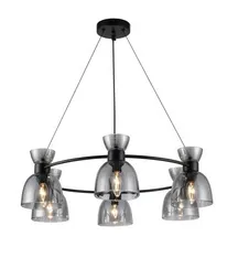 Люстра подвесная Rilon 07435/6 BLACK, 6×40 Вт, чёрная