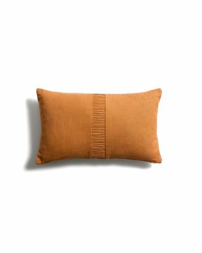 Чехол для подушки Luadia из оранжевого хлопка с плиссировкой, 30 x 50 см