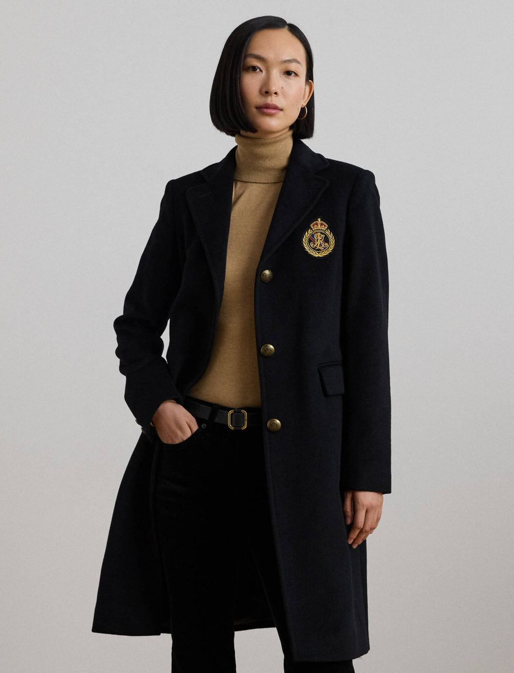 шерстяное пальто LAUREN RALPH LAUREN - черный(297958509)
