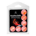 Набор из 6 шариков с массажным маслом и тройным эффектом Secret Play Brazilian Balls