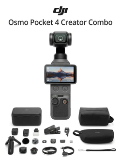Экшн-камера DJI Osmo Pocket 4 Creator Combo, 1″ CMOS, 4K, 107 ГБ, черный