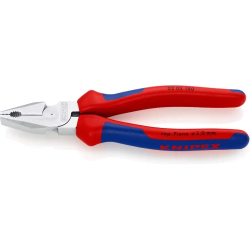 Плоскогубцы комбинированные особой мощности хромированные 180 мм Knipex 02 05 180