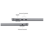 Apple MacBook Air 15 (M3, 8C CPU/10C GPU, 2024), 8 ГБ, 256 ГБ SSD, Space Gray (серый космос) MRYM3