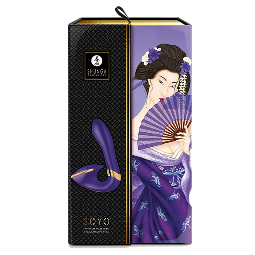 Фиолетовый вибростимулятор 17см Shunga SOYO SH-SOYO-403