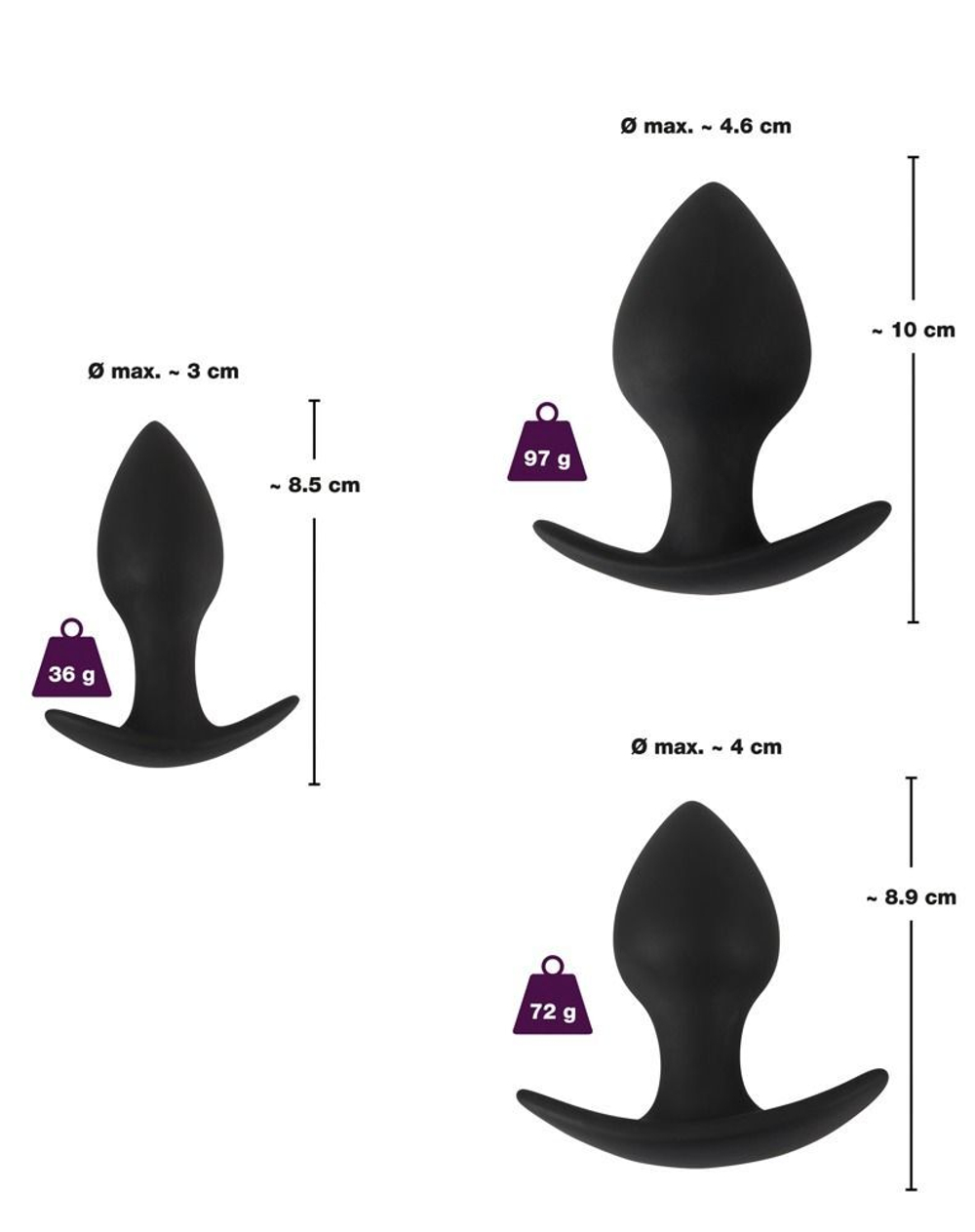 Набор анальных пробок Anal Trainer Set (Цвет: черный)