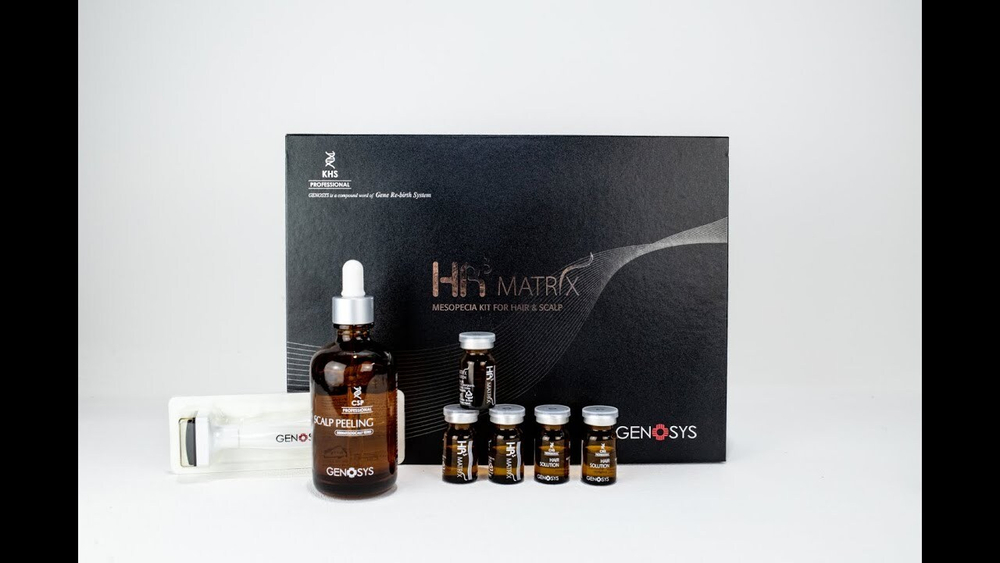 Genosys Набор против выпадения волос HR3 Matrix Mesopecia Kit For Hair & Scalp (дерма-штамп 1шт + сыворотка 6*5мл + эксфолиант для кожи головы 100мл)