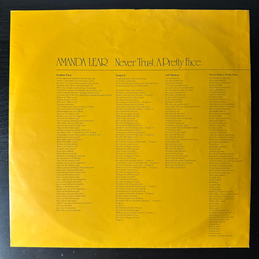 Amanda Lear - Never Trust A Pretty Face (Германия 1979г.)