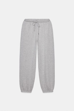 ZARA БРЮКИ-ДЖОГГЕРЫ ИЗ МЯГКОЙ ТКАНИ, СЕРЫЙ МЕЛАНЖ