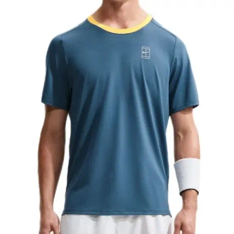 Мужская теннисная футболка Nike Court Advantage Dri-Fit Tennis - new slate/laser orange/white
