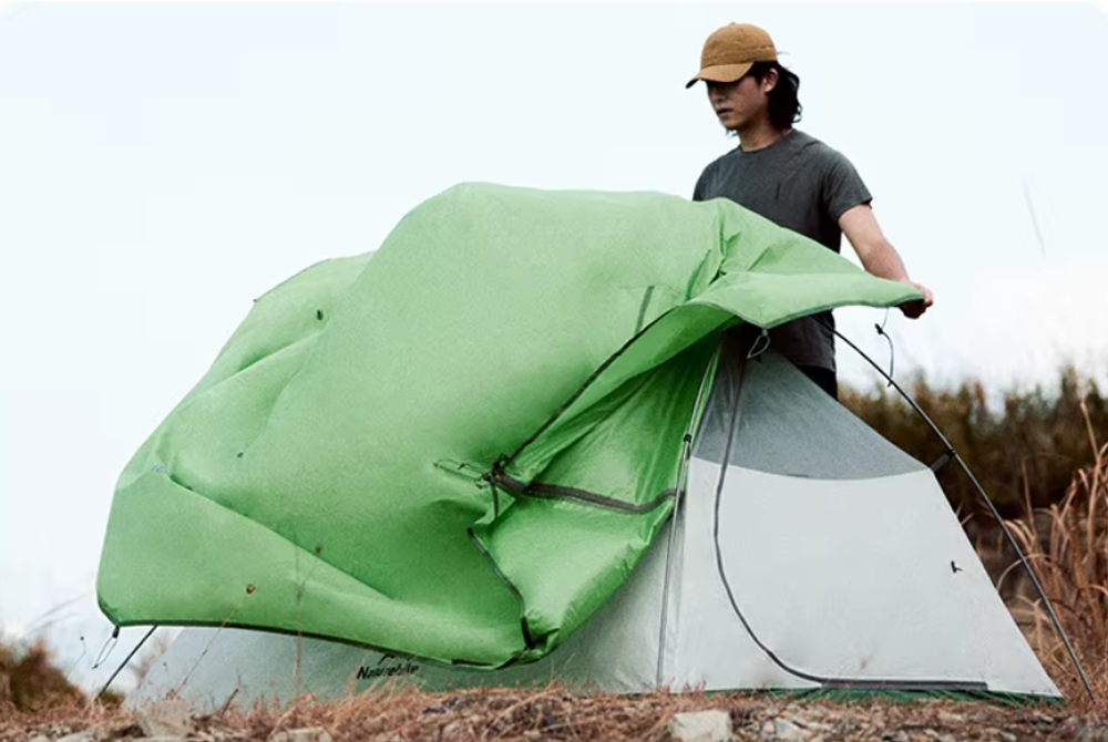 Палатка Naturehike Cloud Up Base 2-местная, алюминиевый каркас, зеленая-белая , артикул CNK2450WS032-2BGR