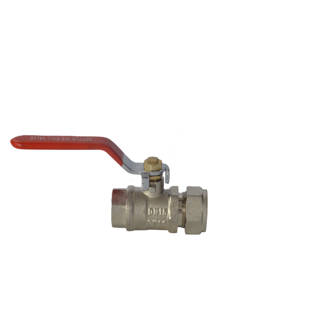 Кран шаровой латунь Ду 15х1/2" Ру50 ВР/обжим рычаг красный STAHLMANN SVLF1501/2NEF