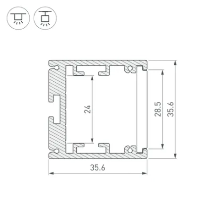 Профиль SL-ARC-3535-D320-W90 WHITE (260мм, дуга 1 из 4) (Arlight, Алюминий)