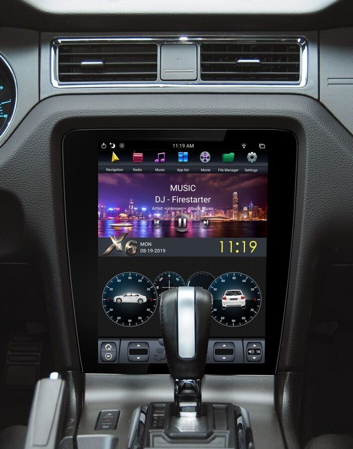 Магнитола для Ford Mustang 2009-2013 (кондиционер) - Kuberg ZF-1258M-Q6 вертикальный экран в стиле "Тесла" на Android 11, CarPlay, 4G SIM-слот