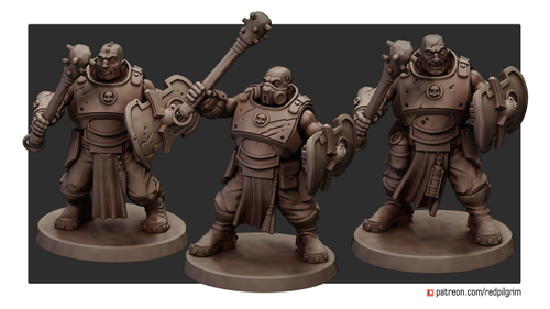 Astra Militarum Ogryn Огрины с дубинками и щитами миниатюра для AOS,Waha, Настольная игра, НРИ, Варгейм, РПГ